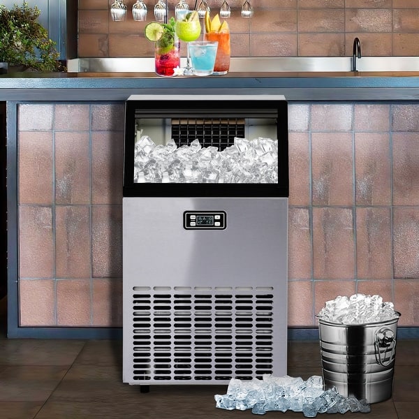 slide 2 of 12, AOOLIVE Freestanding Commercial Ice Maker Machine 100LBS/24H