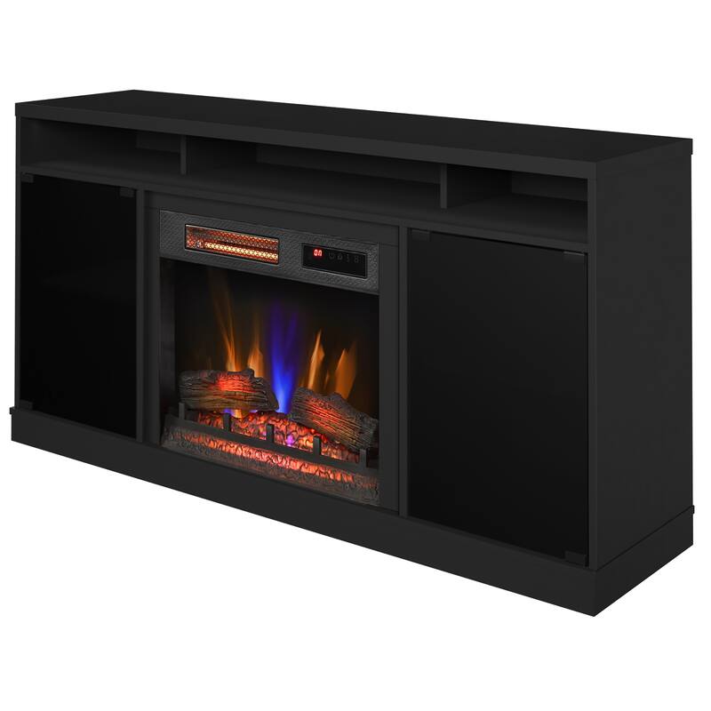 duraflame® Electric Fireplace TV Stand with Modern LED Accent Lighting and Remote, Black
