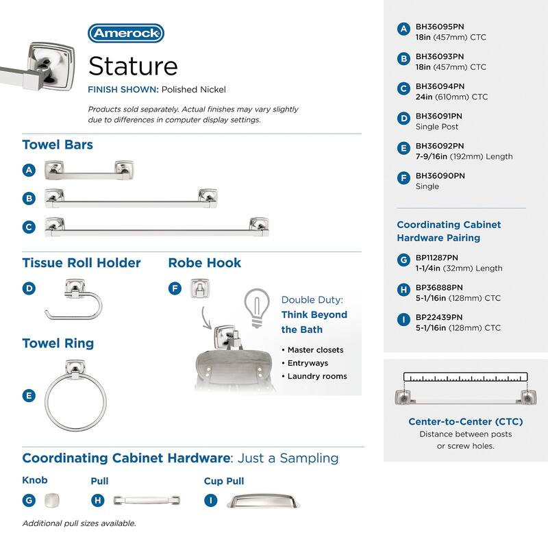 Amerock Stature Single Robe Hook