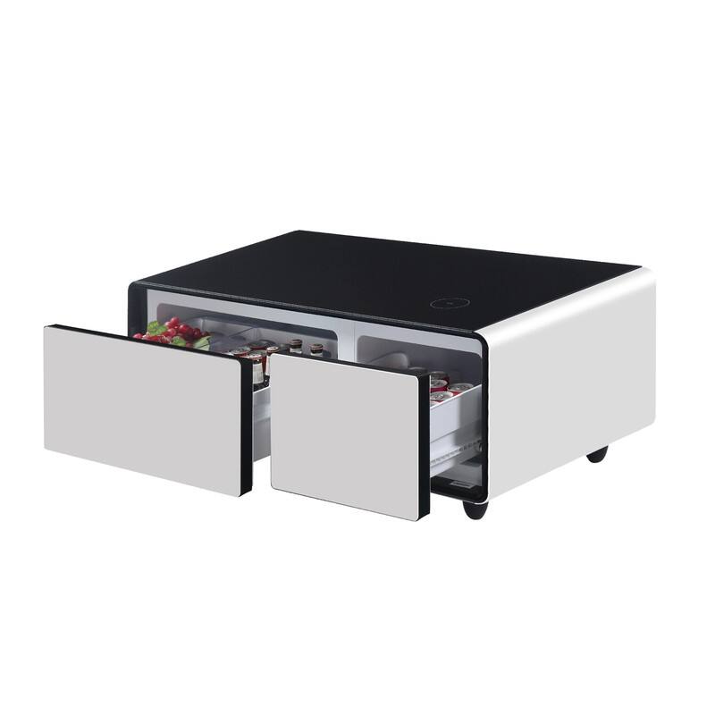 Smart Coffee Table with BuiltIn Fridge, Wireless Charging, Power