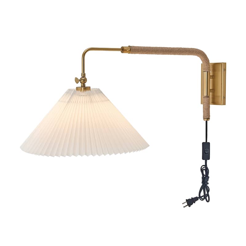 16 Inch 1 light bedroom wall sconce, rotatable arm, gold finish - Pale Gold
