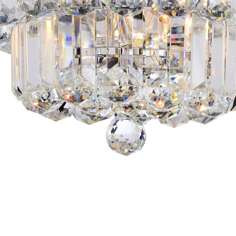 Silver Orchid Taylor Chrome Two Tier Crystals Flush Mount