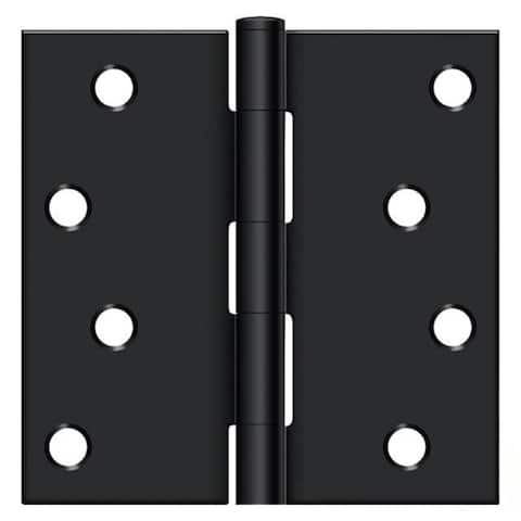 Deltana Steel 4" x 4" Square Corner Plain Bearing Mortise Hinges - Zig