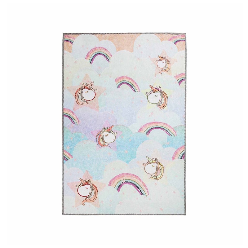 Unicorn Rainbow Colorful Playroom Indoor Area Rug by Superior