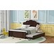 preview thumbnail 6 of 24, Full Platform Bed with Headboard & Twin Trundle - Pine Wood Frame, Cappuccino