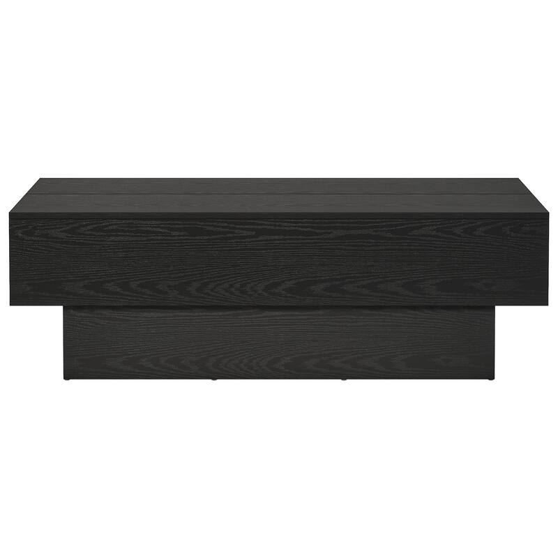 Farmhouse Wood Coffee Table, 55-Inch Rectangle Large Tea Table