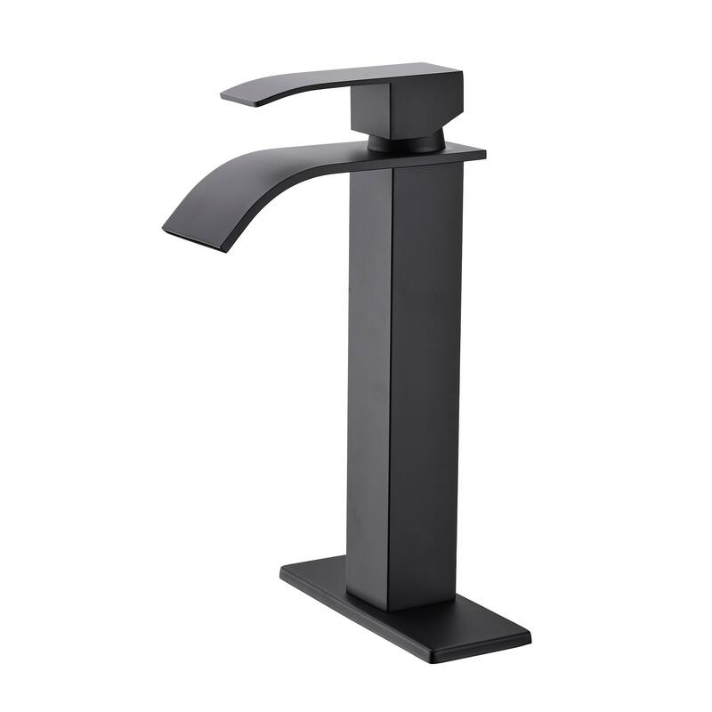 11" Tall Matte Black Single-Handle Single-Hole Basin Faucet