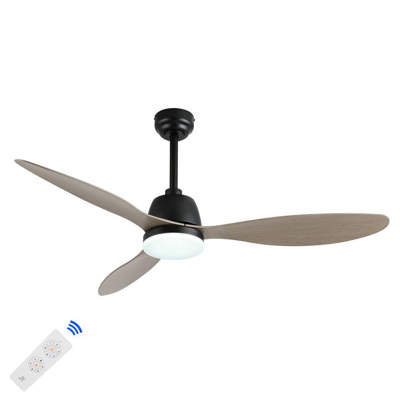 Aldrin 52" 1-Light Industrial Iron/Plastic Mobile-App/Remote-Controlled 6-Speed Propeller LED Ceiling Fan, by JONATHAN Y
