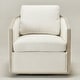 preview thumbnail 163 of 165, KINWELL 31"W Oak Frame Upholstered Swivel Barrel Armchair