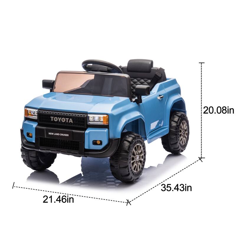 12V Licensed Toyota LC250 Ride-On Car with Remote Control, Four-Wheel Suspension, Bluetooth,LED Lights,USB,Music for Kids 2-4