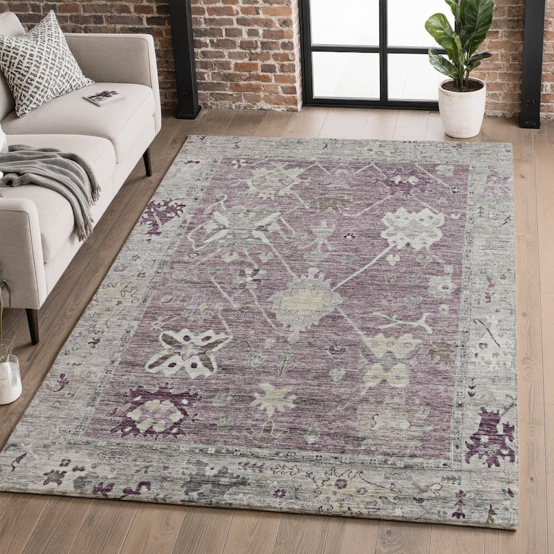 Premium Washable Super Soft Traditional Kashmir Mayfield Rug - Merlot - 10' x 14'