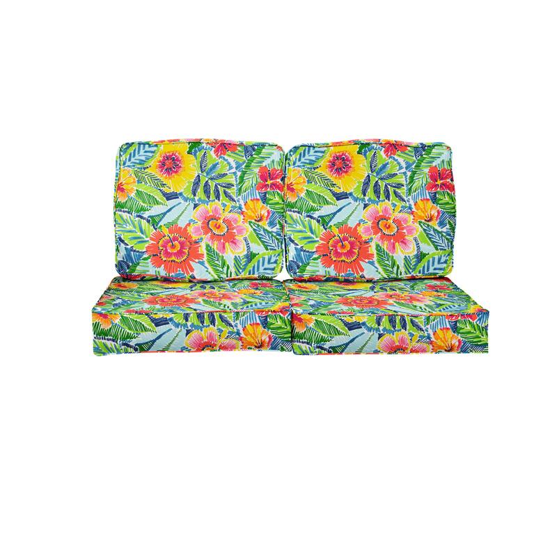 Sorra Home Pensacola Multi Outdoor/Indoor Deep Seating Loveseat Cushion Set 22.5in x 22.5in x 5in