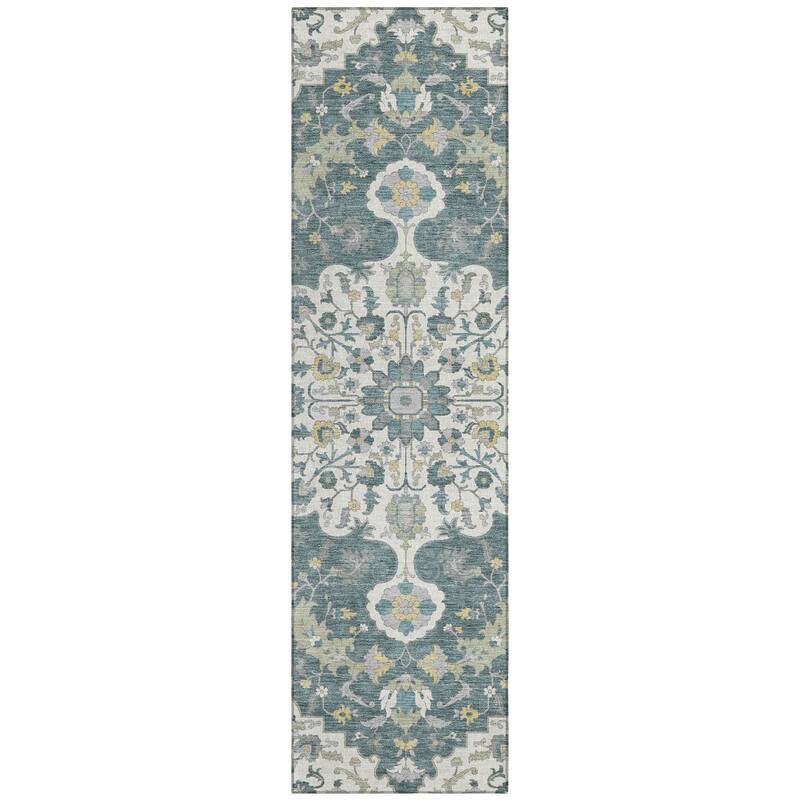 Machine Washable Indoor/ Outdoor Traditional Indore Chantille Rug