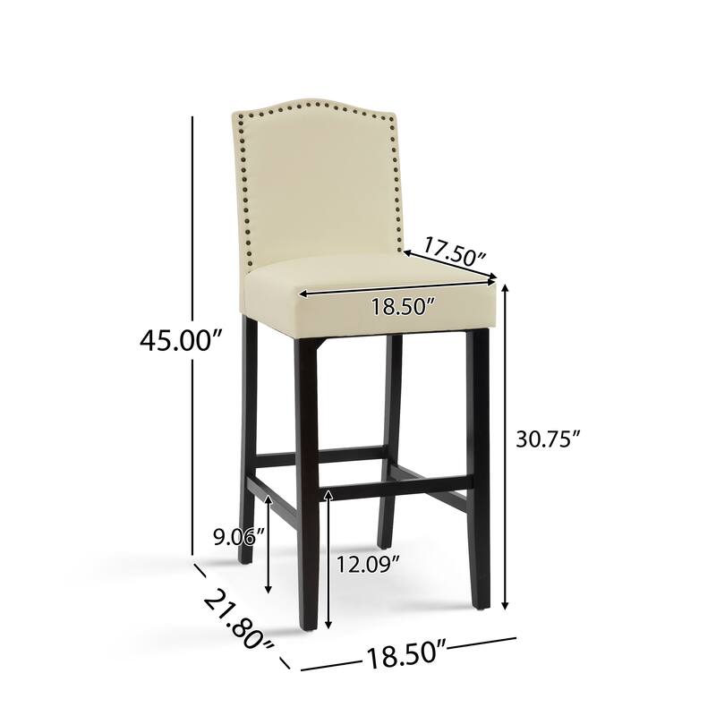 Barstools Set of 2, Counter Height Upholstered Bar Stools for Kitchen Island, 300LBS Weight Capacity