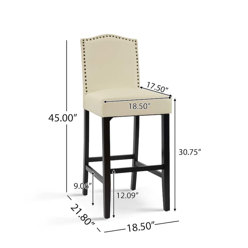 Upholstered Counter Stool Side Dining Chair Set of 2