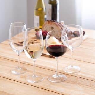 Libbey Vineyard Reserve 8-Piece Wine Glass Party Set for Chardonnay and Merlot/Bordeaux - Set of 8