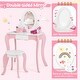 preview thumbnail 7 of 8, Gymax Pretend Kids Vanity Set Makeup Dressing Table 2-in-1 Mirror &