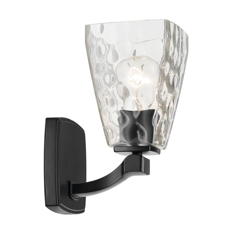 Kichler Lighting Marant 9.5" 1-Light Wall Sconce with Clear Water Glass in Black