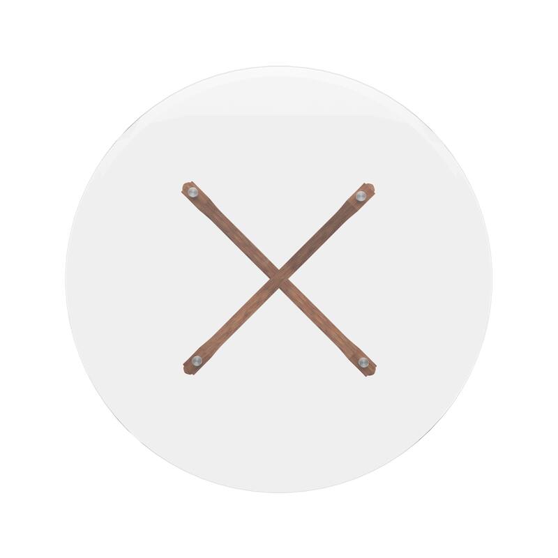 Nadine Dark Walnut Finish Glass Table Top Round Dining Set - Curved Back Chairs by iNSPIRE Q Modern