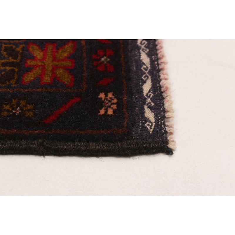 Teimani Navy, Red Rug 3'7" x 6'3" - 3'7 x 6'3