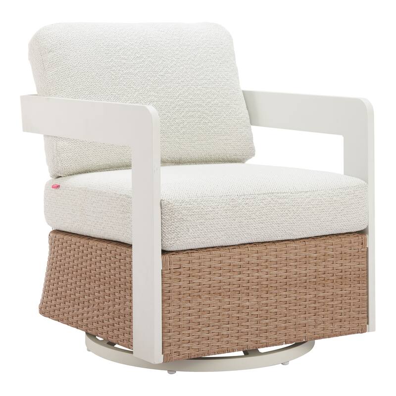 Gelo Swivel Chair White & Brown - White/Brown