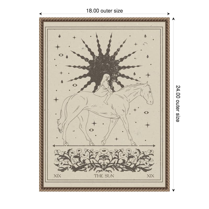 The Sun by Nktn Framed Canvas Wall Art Print - 18 x 24 in