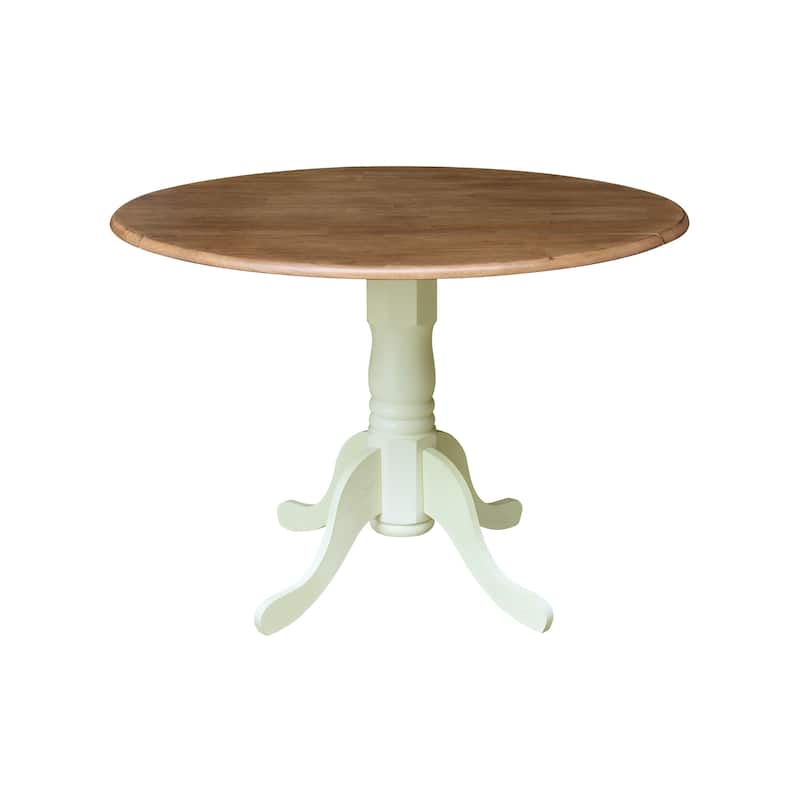 42" Dual Drop Leaf Dining Table with Chairs - 3-Piece - Hickory/Shell