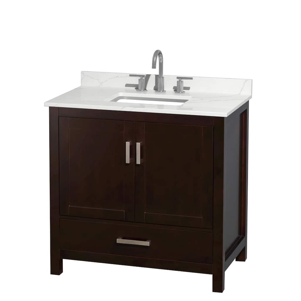 Sheffield 36-inch Single Vanity, 3 Hole Quartz Top