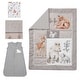 preview thumbnail 2 of 7, Lambs & Ivy Painted Forest Gray/Beige Woodland Animals 4-Piece Nursery Baby Crib Bedding Set