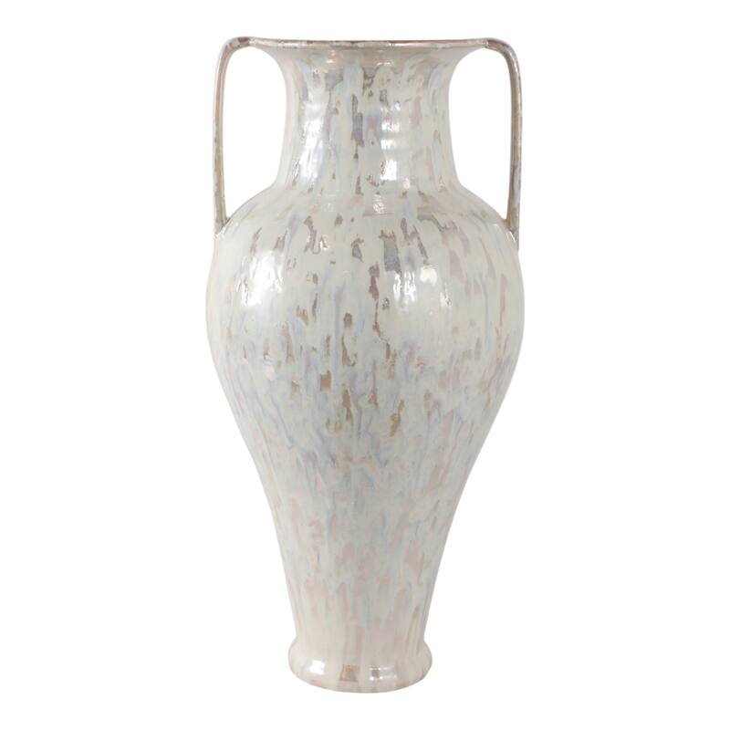 Stoneware Decorative Vase with Sculptural Twisted Design Home Decor - 12" x 12" x 24"