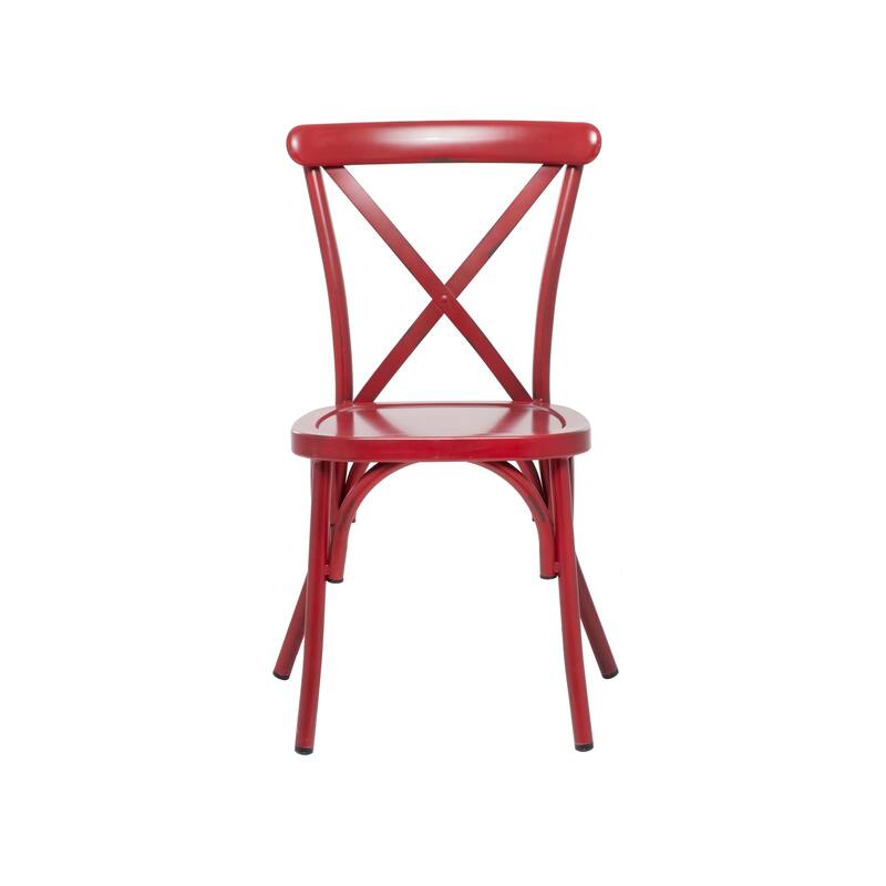 Iron Farmhouse Outdoor Dining Chair (Set of 2) - 22 x 19 x 35