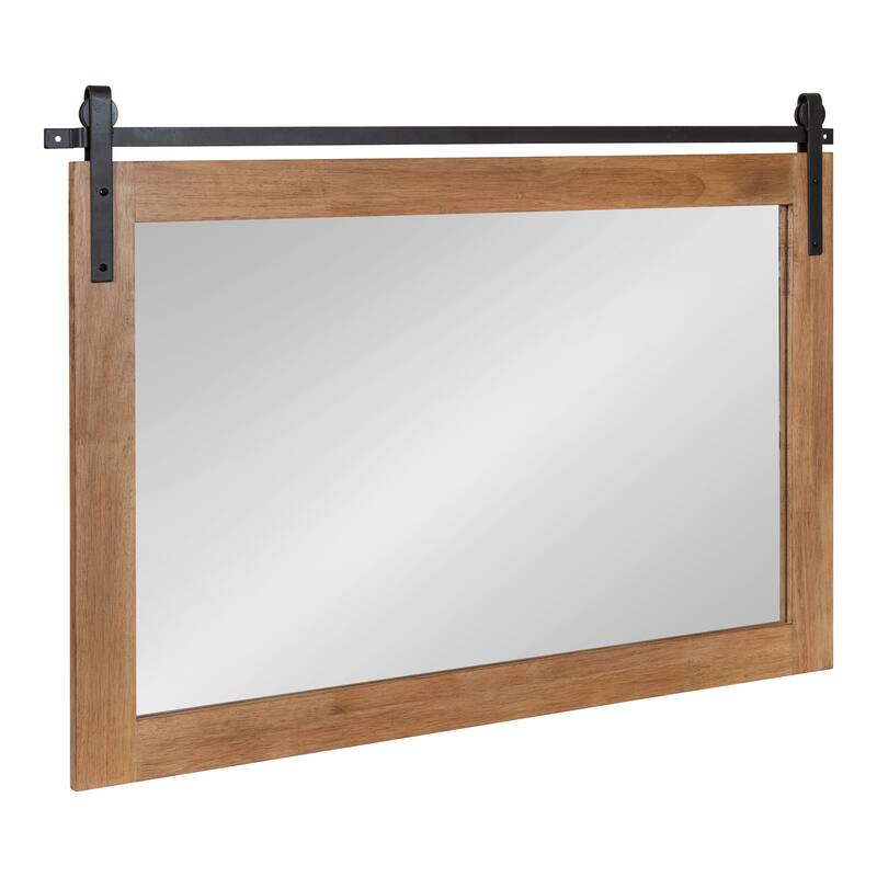 Kate and Laurel Samuels Wood Framed Wall Mirror - 24x36 - Rustic Brown/Black