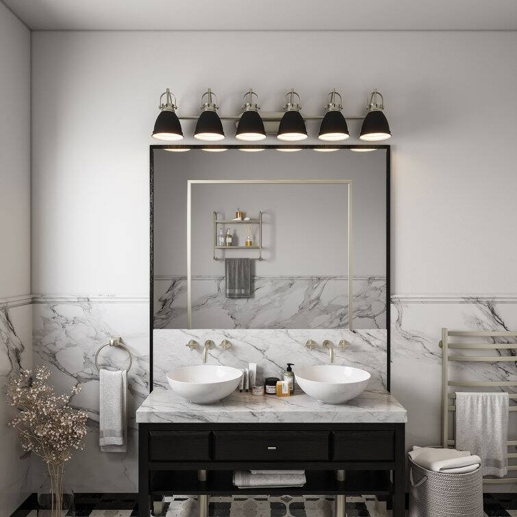 Acroma 6-light Modern Industrial Bathroom Vanity Lights - 52 inches