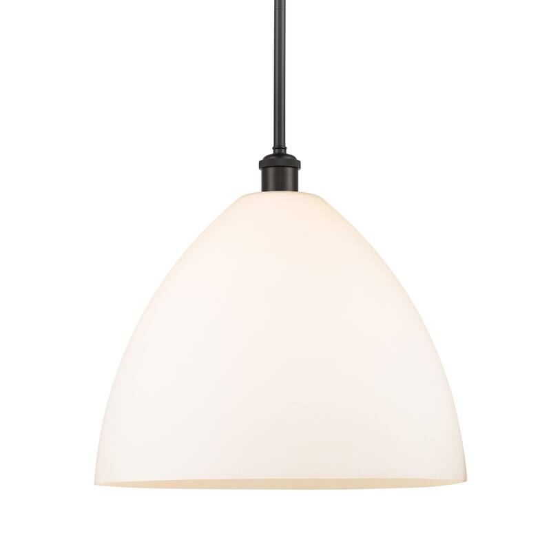Innovations Lighting 516-1S-17-16 Bristol Pendant Bristol Glass 16" - Oil Rubbed Bronze / Matte White
