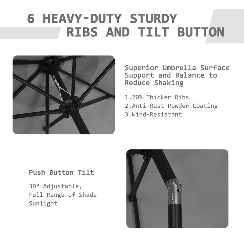 Autlaycil 7.5FT Patio Umbrella with Tilt and Crank