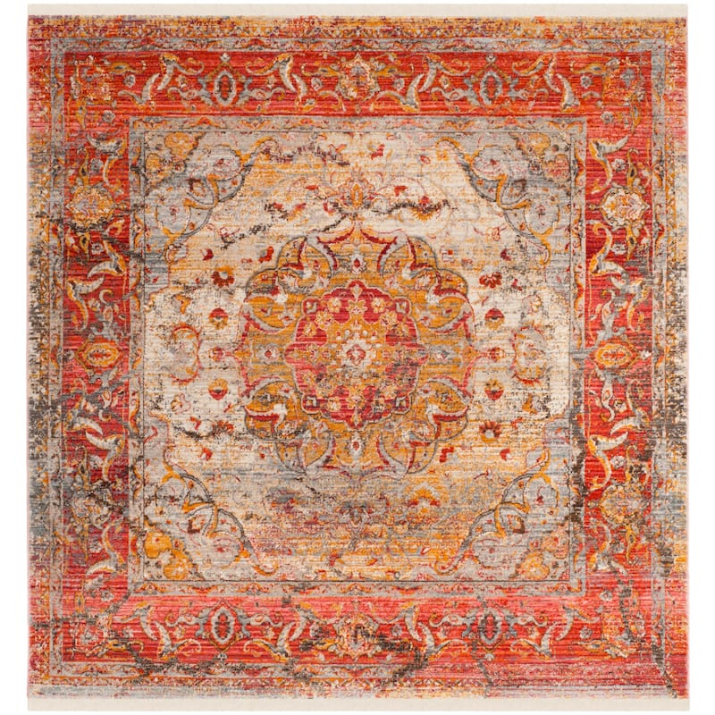 SAFAVIEH Vintage Persian Fietje Oriental Rug - 5' Square - Saffron/Cream