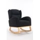 preview thumbnail 32 of 98, Teddy Fabric Upholstered Rocking Armchair with Solid Wood Frame & Legs, Cozy Ergonomic Lounge Chair with Soft Cushioning