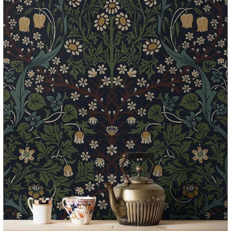 Seabrook Designs Victorian Garden Floral Prepasted Wallpaper