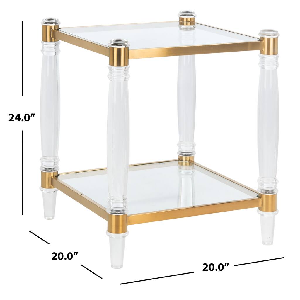 SAFAVIEH Couture Lirie Acrylic Accent Table - 20" W x 20" L x 24" H - 20Wx20Dx24H
