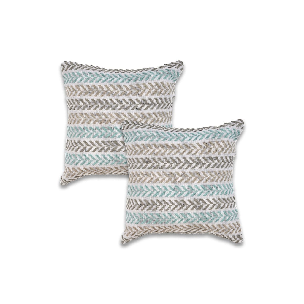 Sevita Beachside Chevron Natural Cotton Square 18"x18" Throw Pillow, Set of 2 or 4