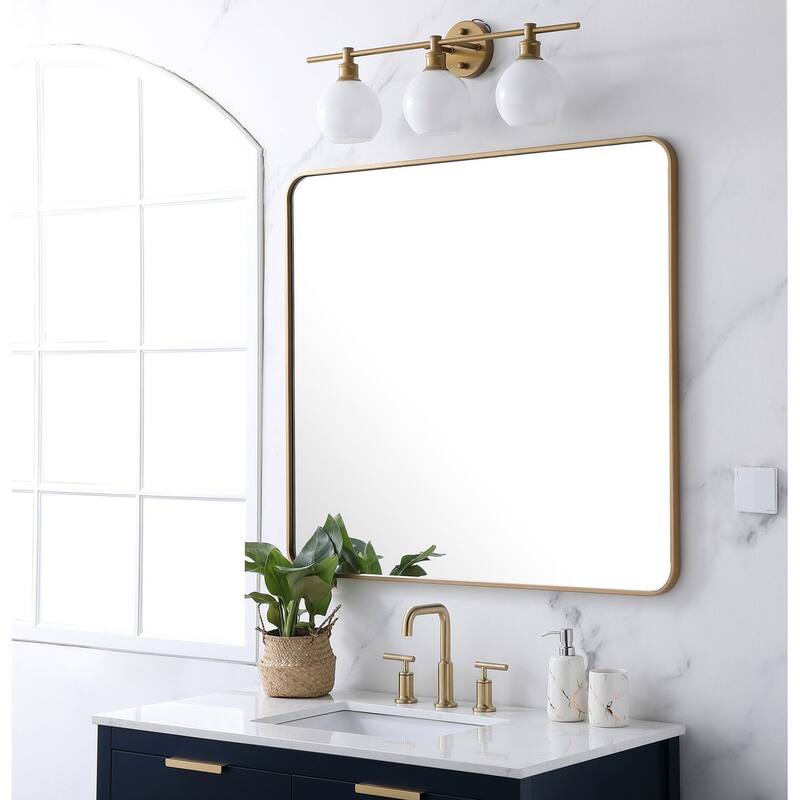 Ezra Soft Corner Metal Rectangular Mirror