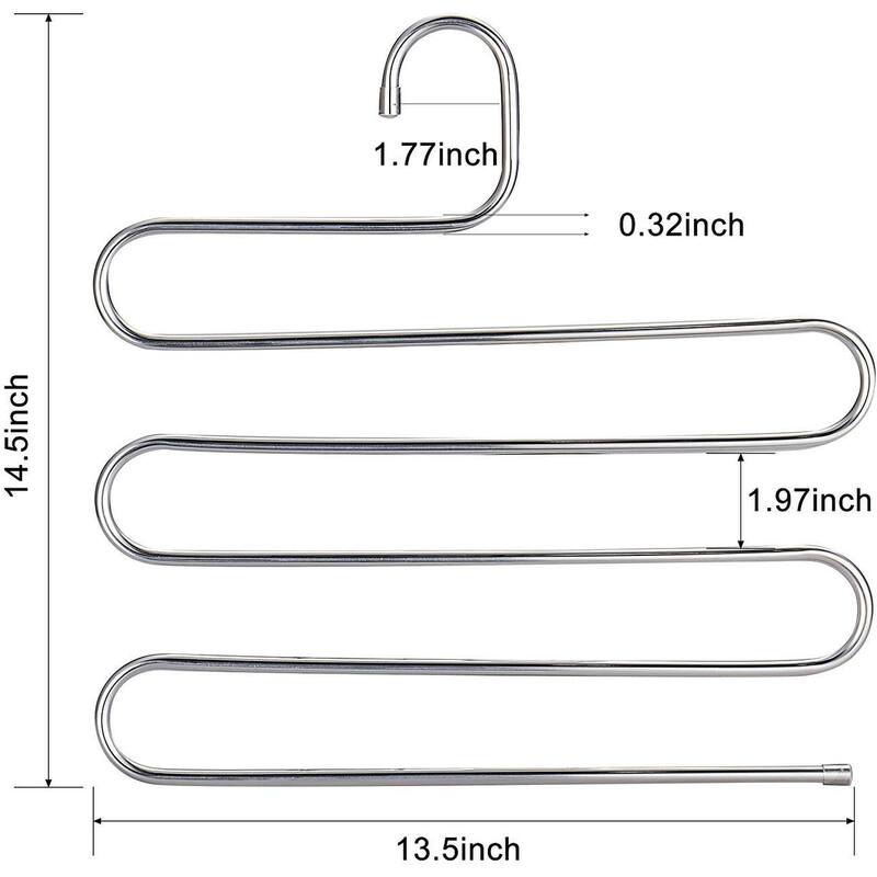 5Layer SShape Hanger for Pants and Scarves Closet Space Saver On