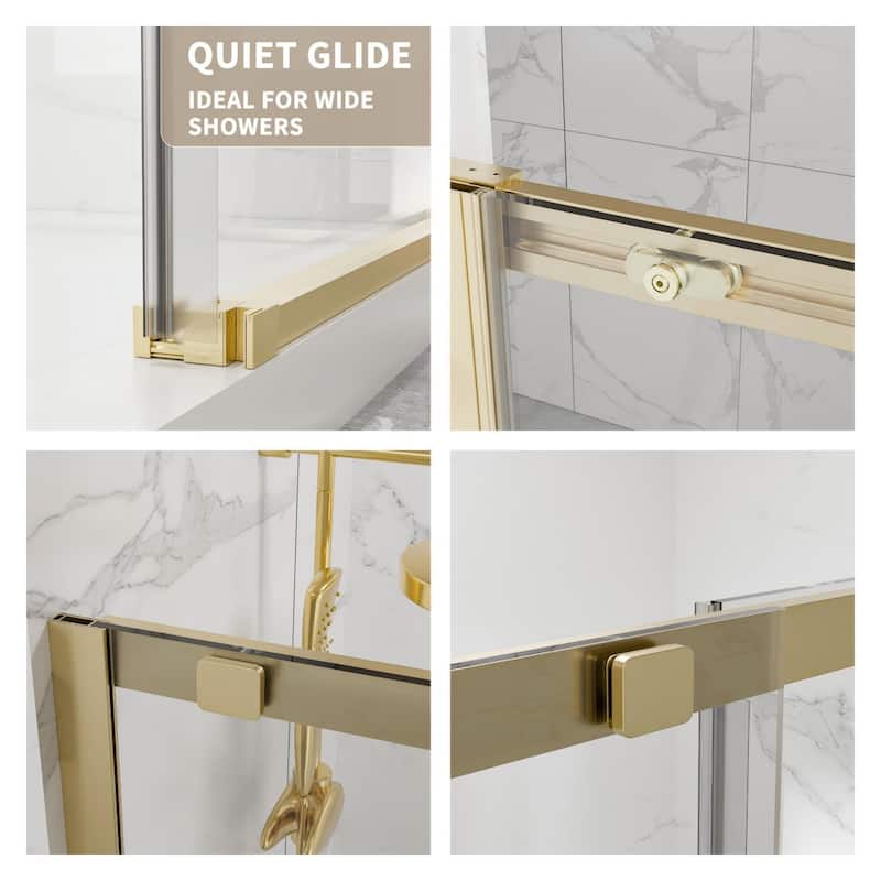 Modland 44-48" x 74'' Adjustable Sliding Shower Door, 5/16" SGCC Tempered Glass, Framed Enclosure with 304 Stainless Handle