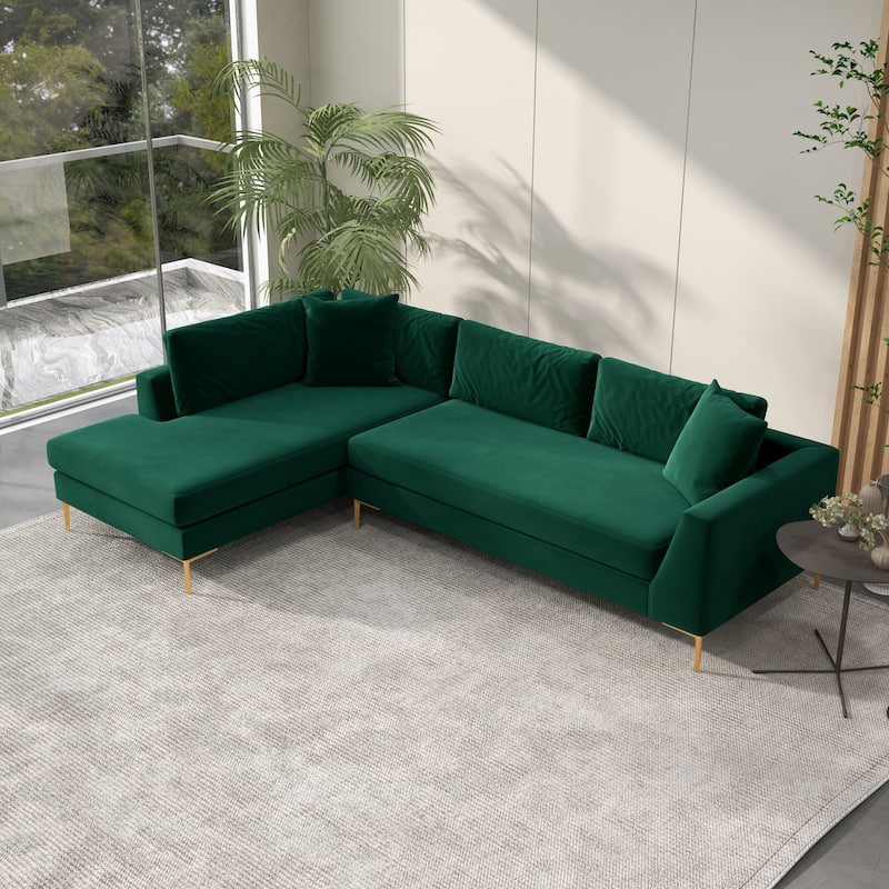 Mae Mid Century Modern Velvet Corner Sectional Sofa