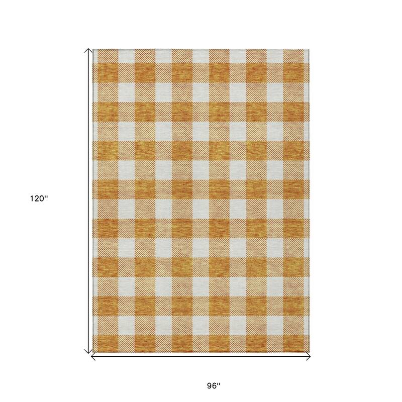 HomeRoots Plaid Transitional Rectangle Outdoor Rug
