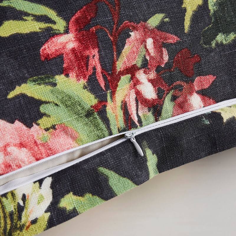 HiEnd Accents Peony Washed Linen Watercolor Floral Bedding Chic Casual 3 Piece Comforter Set