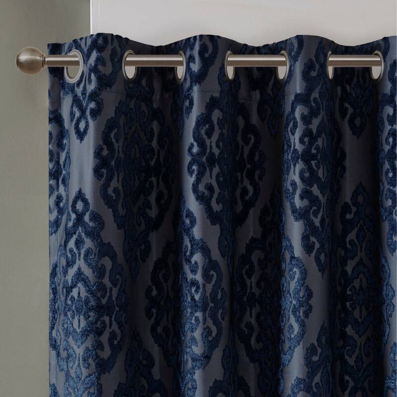 SunSmart Mirage Knitted Jacquard Total Blackout Grommet Window Curtain Panel