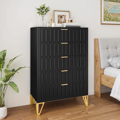 Moasis Black Metal 5 Drawer Dressers & Chests of Drawers