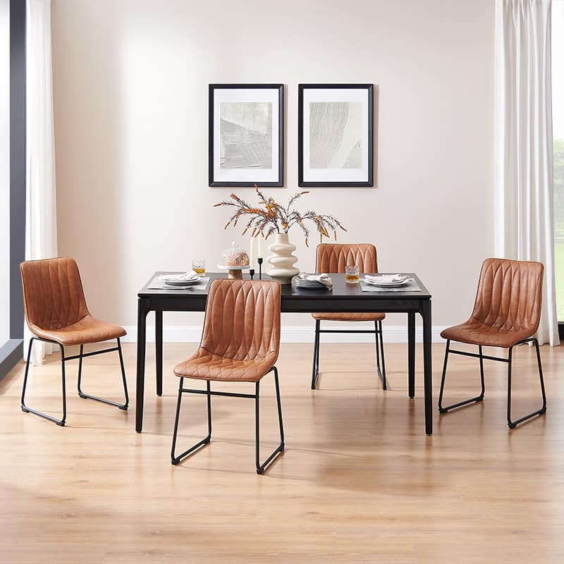 Art Leon Faux Leather Dining Chair (Set of 2)