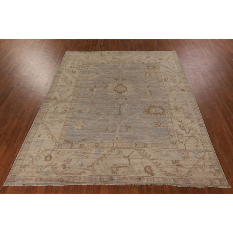 Oushak Vegetable Dye Area Rug Handmade Wool Carpet - 8'3" x 9'9"